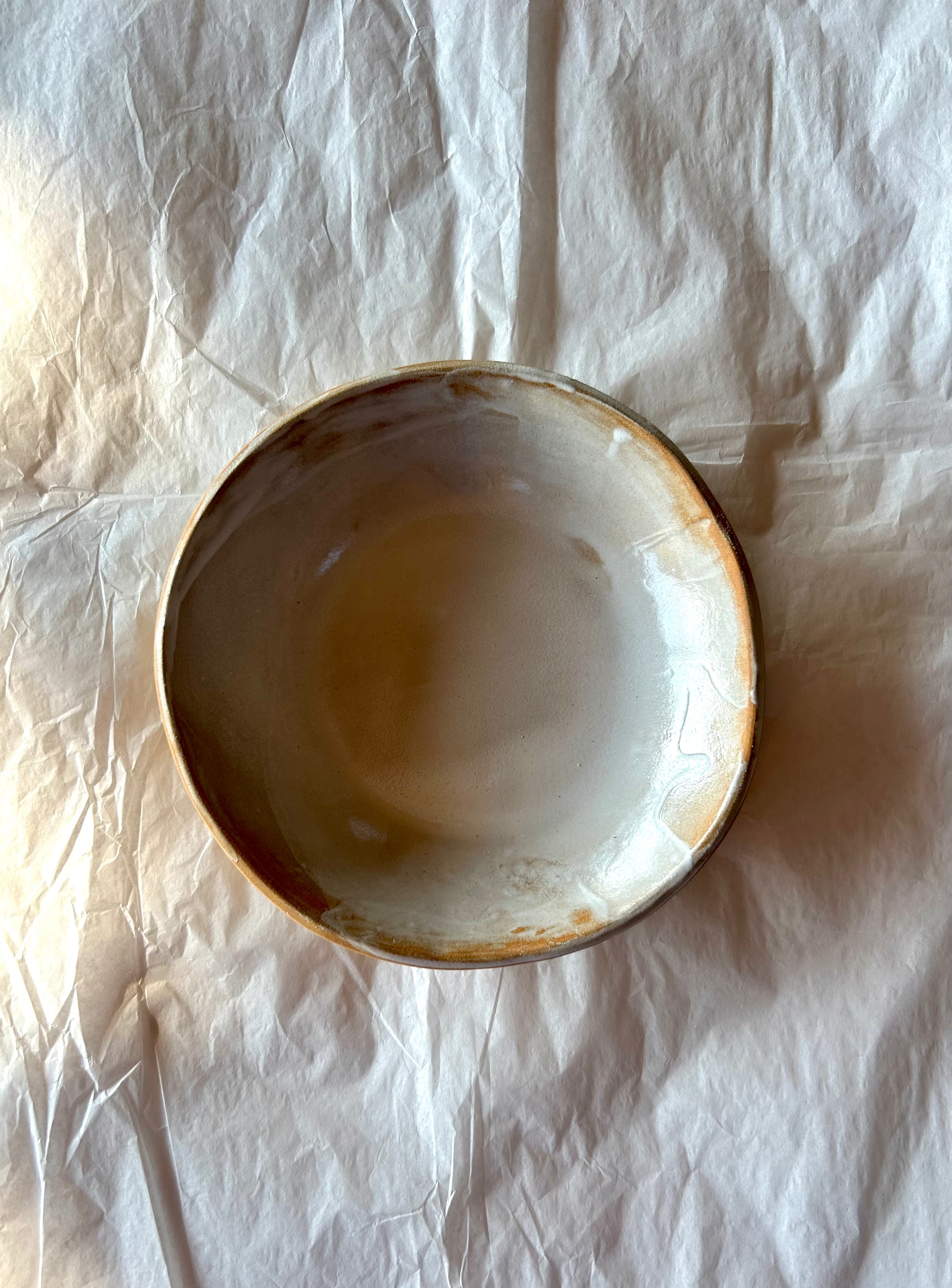 Assiette creuse - ⌀17 cm - Grès Roux - Blanc Gloss