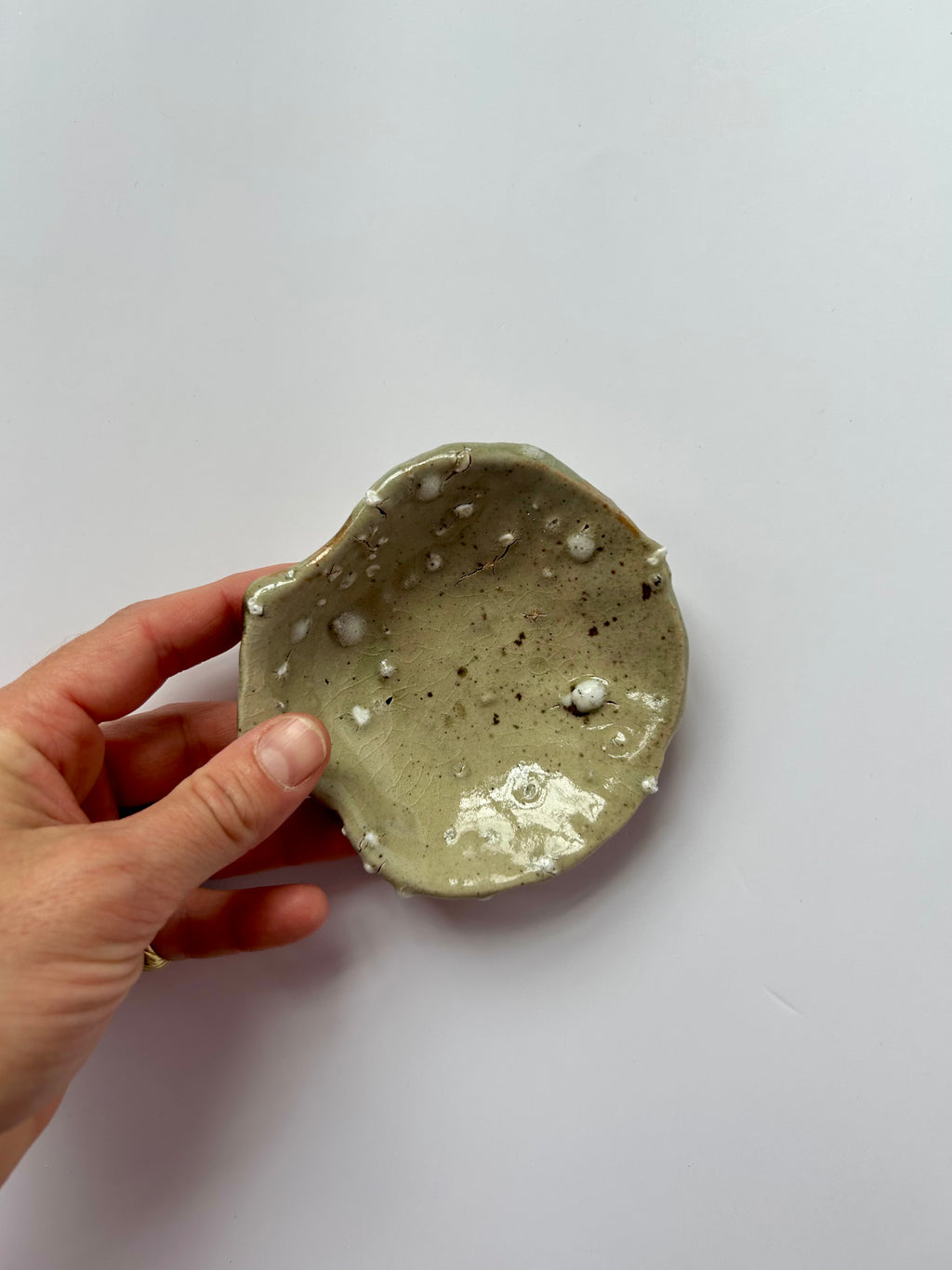 Scallop Shell Dish - Beige Stoneware - Wood-Fired