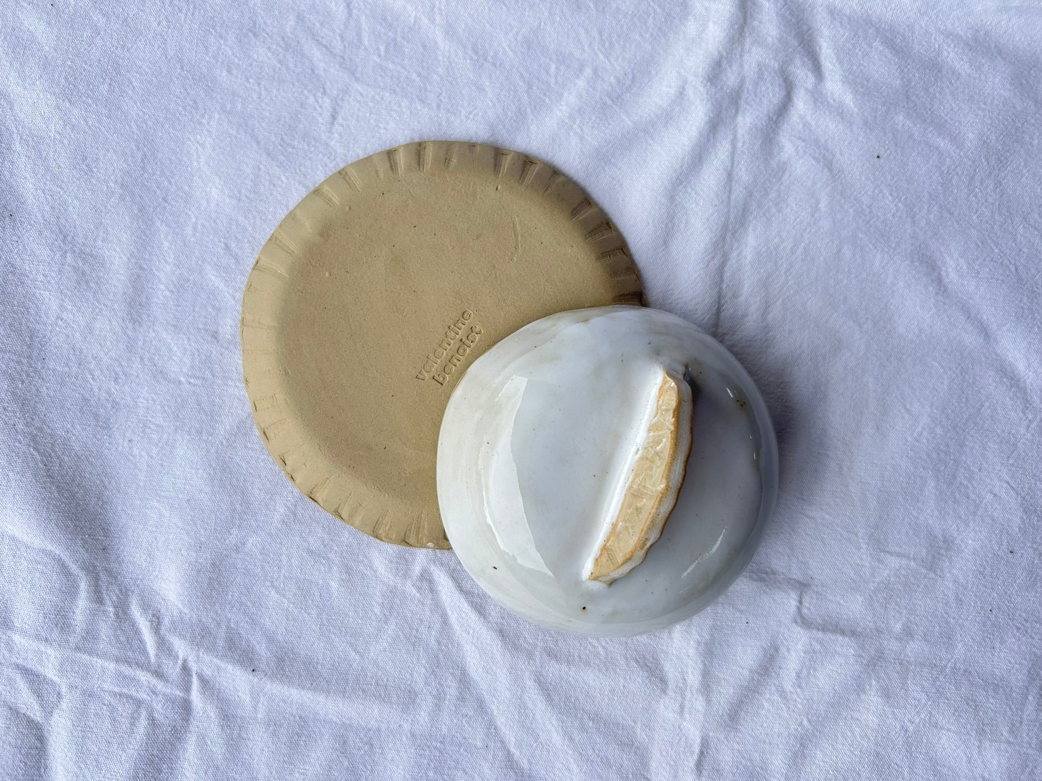 Beurrier Saint-Jacques - Rond - Grès Doux - Blanc Gloss