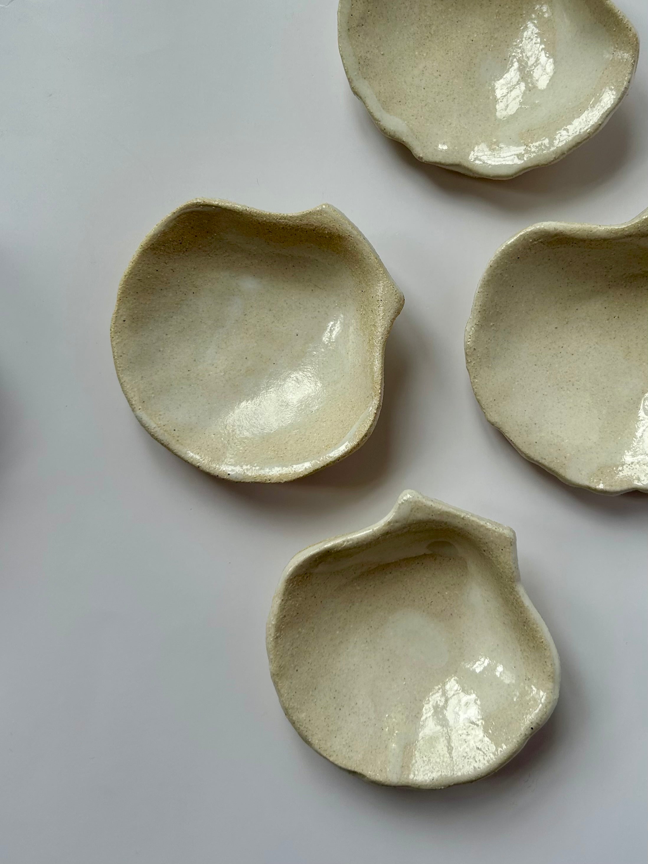 Coupelle Coquille Saint-Jacques - Grès Beige - Blanc Gloss