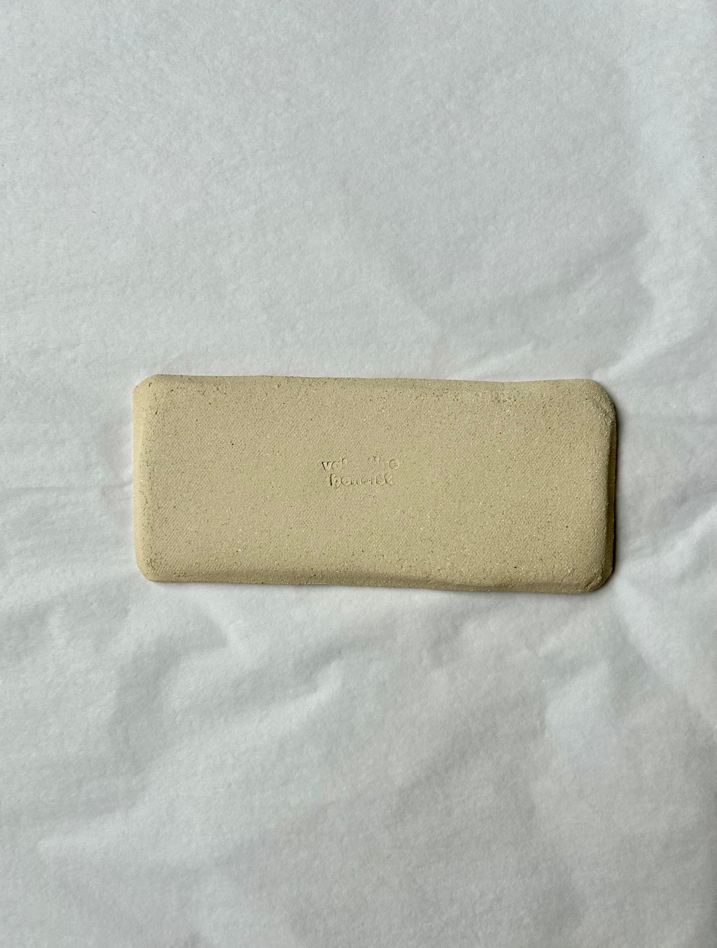 Vide-poche rectangulaire - Grès Beige - Blanc Mat