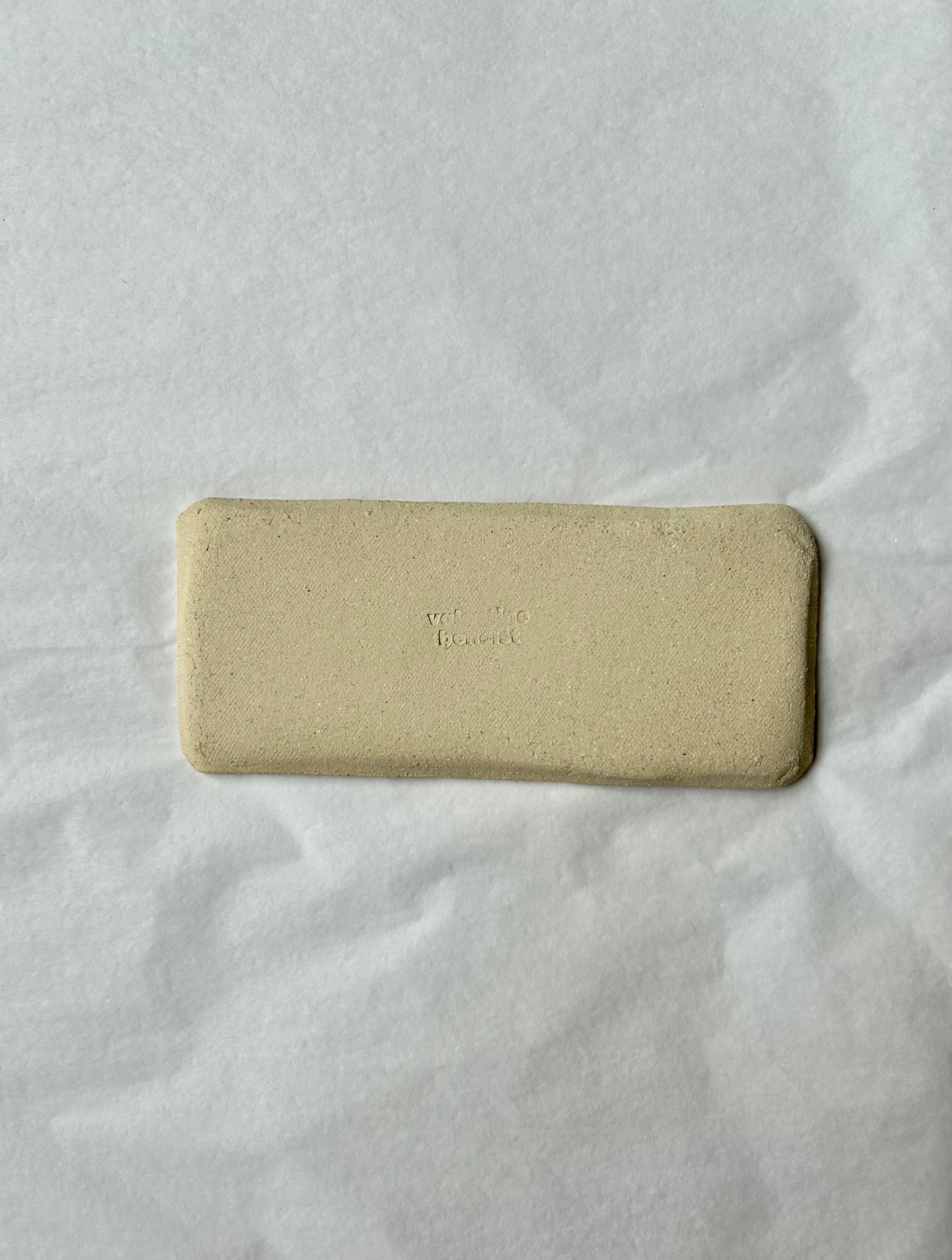 Vide-poche rectangulaire - Grès Beige - Blanc Mat