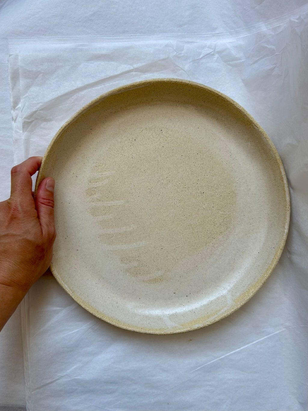 Plat Rond Creux - ⌀ 26,50 cm - Grès Clair - Blanc Mat