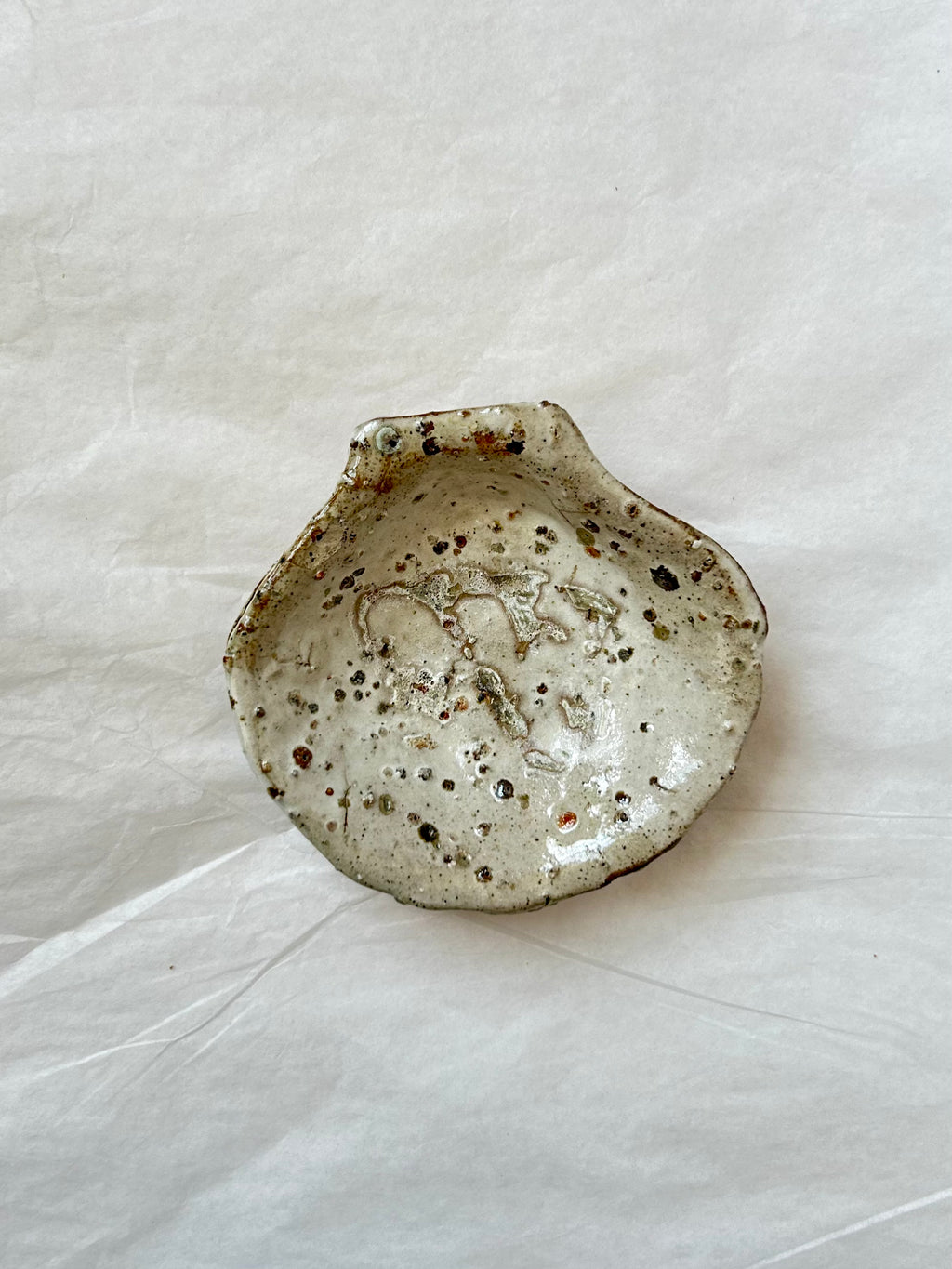 Scallop Shell Dish - Beige Stoneware - Wood-Fired