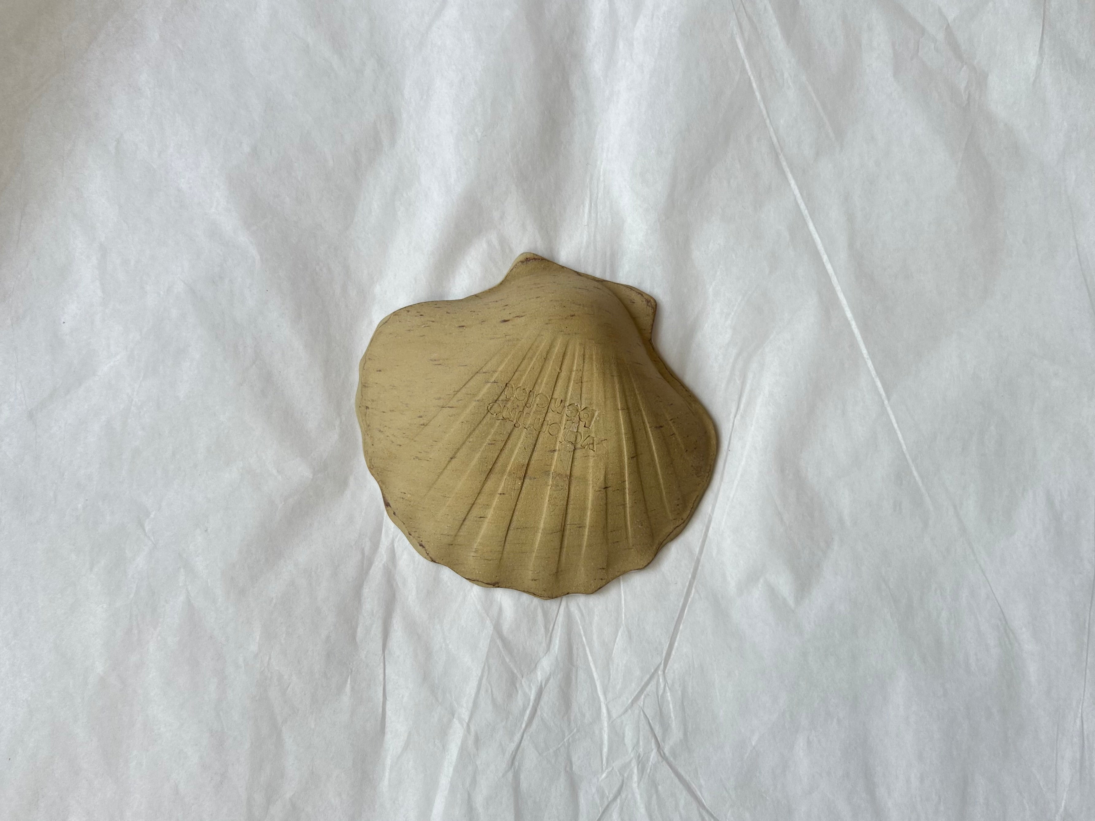 Coupelle Coquille Saint-Jacques - Grès Beige - Blanc Gloss