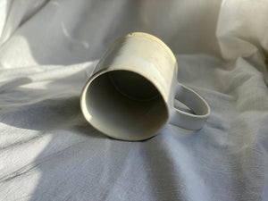 Low Coffee or tea mug - Soft clay - Gloss White