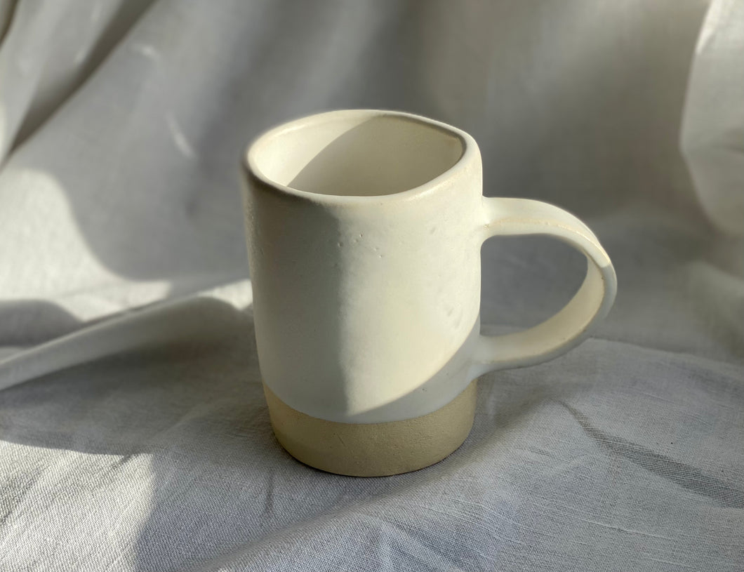 Coffee or tea mug - Soft clay - Matt White