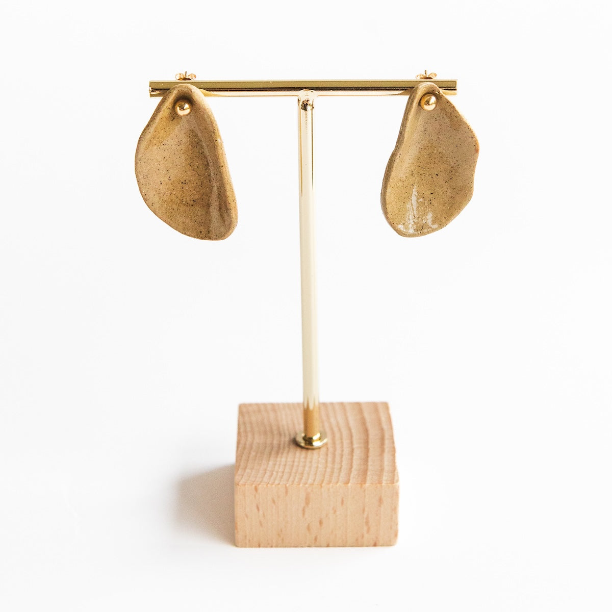 Boucles d'oreilles - Moules - Grès Toasté - Transparent