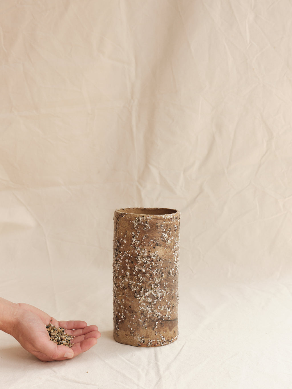 Vessel 04 ~ Marbled Stoneware, Sea Debris
