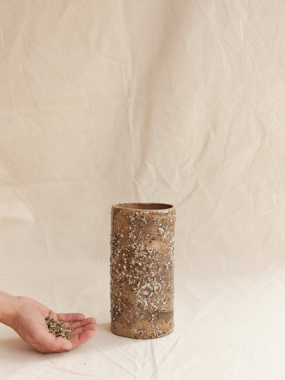 Vessel 04 ~ Marbled Stoneware, Sea Debris