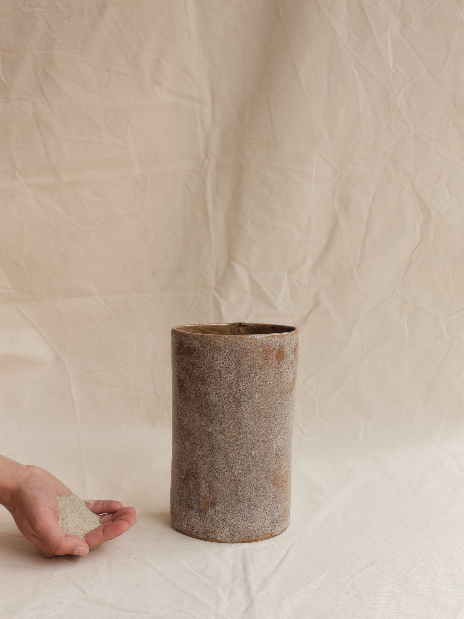 Vessel 03 ~ Marbled Stoneware, Pink Sand