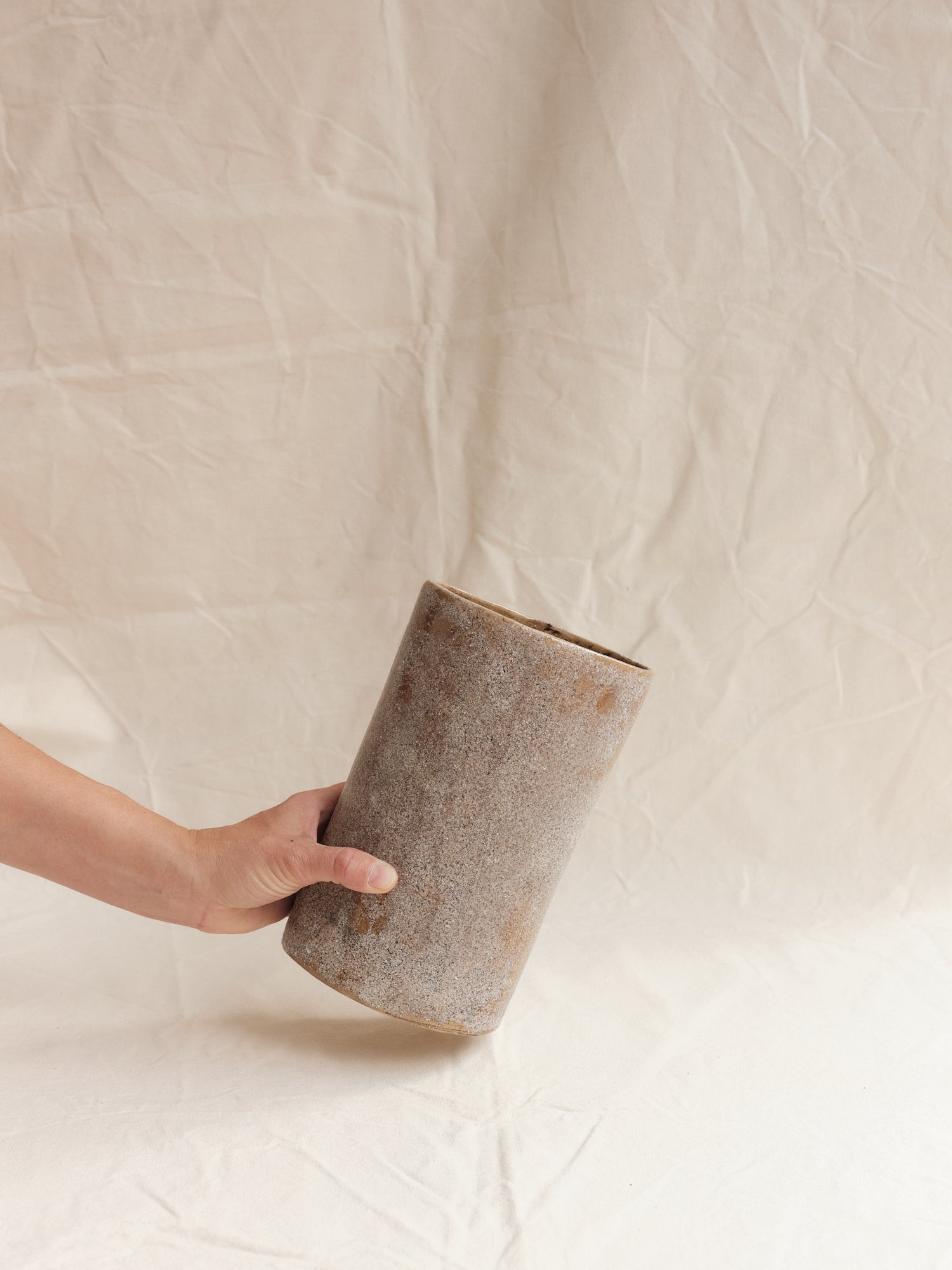 Vessel 03 ~ Marbled Stoneware, Pink Sand