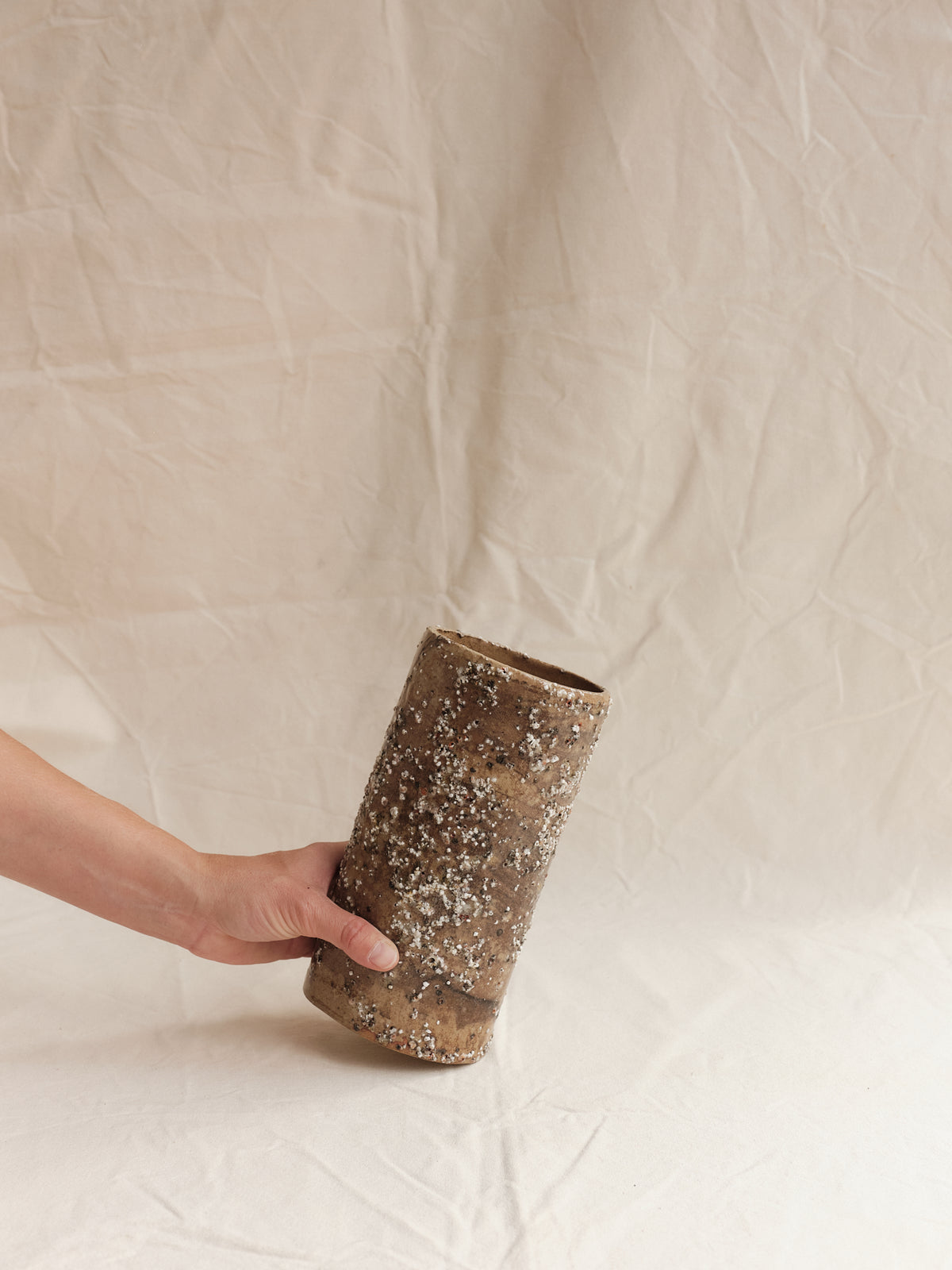 Vessel 04 ~ Marbled Stoneware, Sea Debris