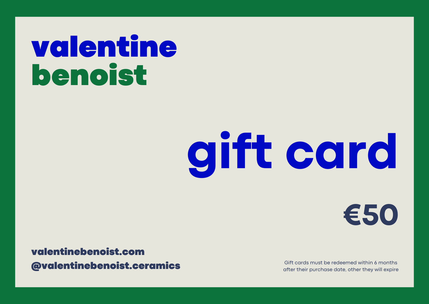 Bon Cadeau - Valentine Benoist Ceramics Studio