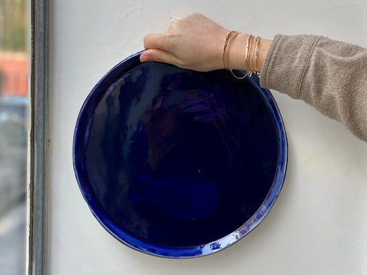 Tart serving dish - 30 cm - Soft Clay - Midnight Blue