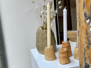 Candlestick / Candle holder - Organic - Sandy Clay