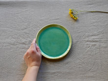 Load image into Gallery viewer, my-hungry-valentine-ceramics-studio-plate-18-nt-celadon-top-hand
