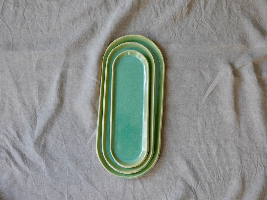 Loaf Cake Serving Platter - Soft Clay - Celadon Green