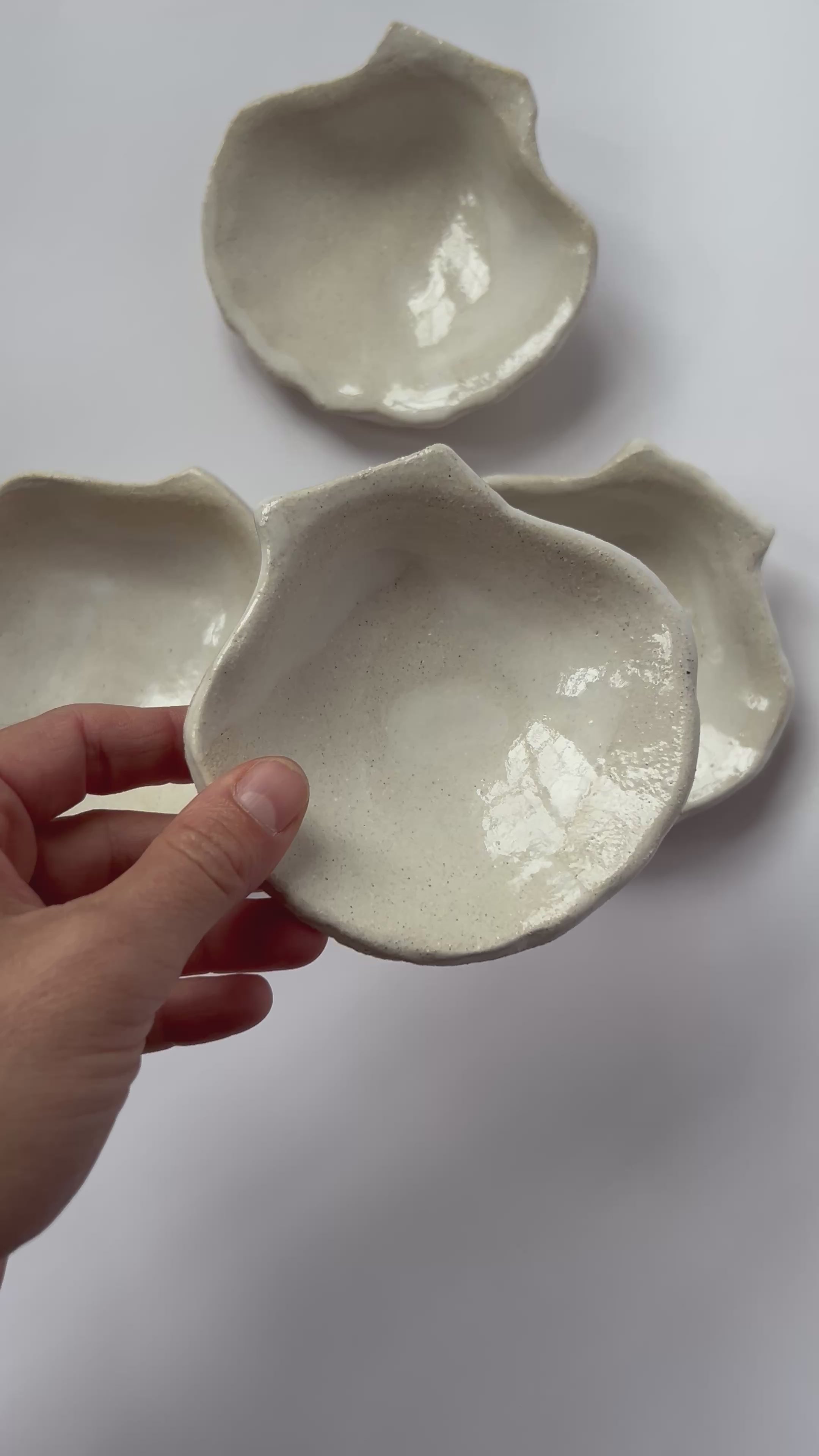 Coupelle Coquille Saint-Jacques - Grès Beige - Blanc Gloss
