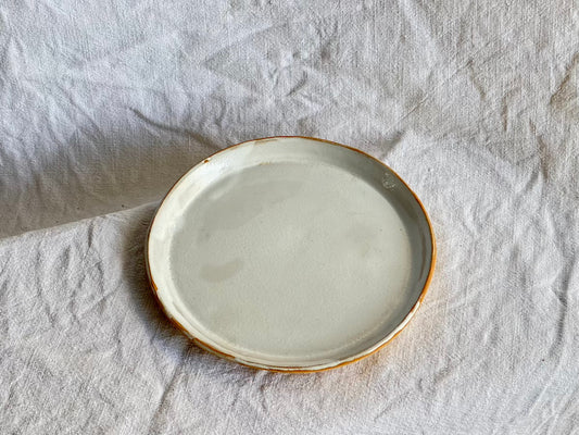 Assiette - ⌀18 cm - Grès Roux - Blanc Gloss