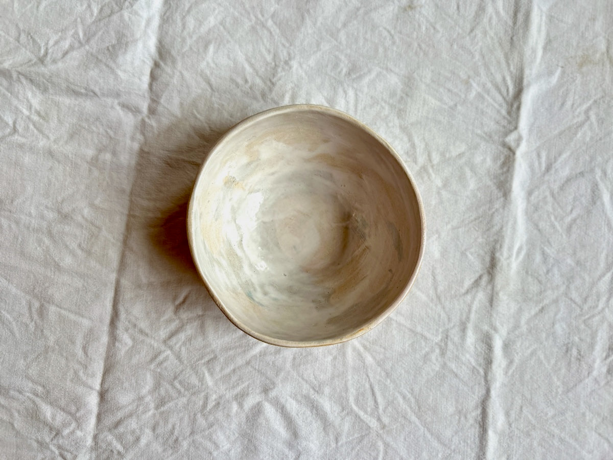 Bol - ⌀14*5 cm - Grès Doux - Blanc Gloss Coloré