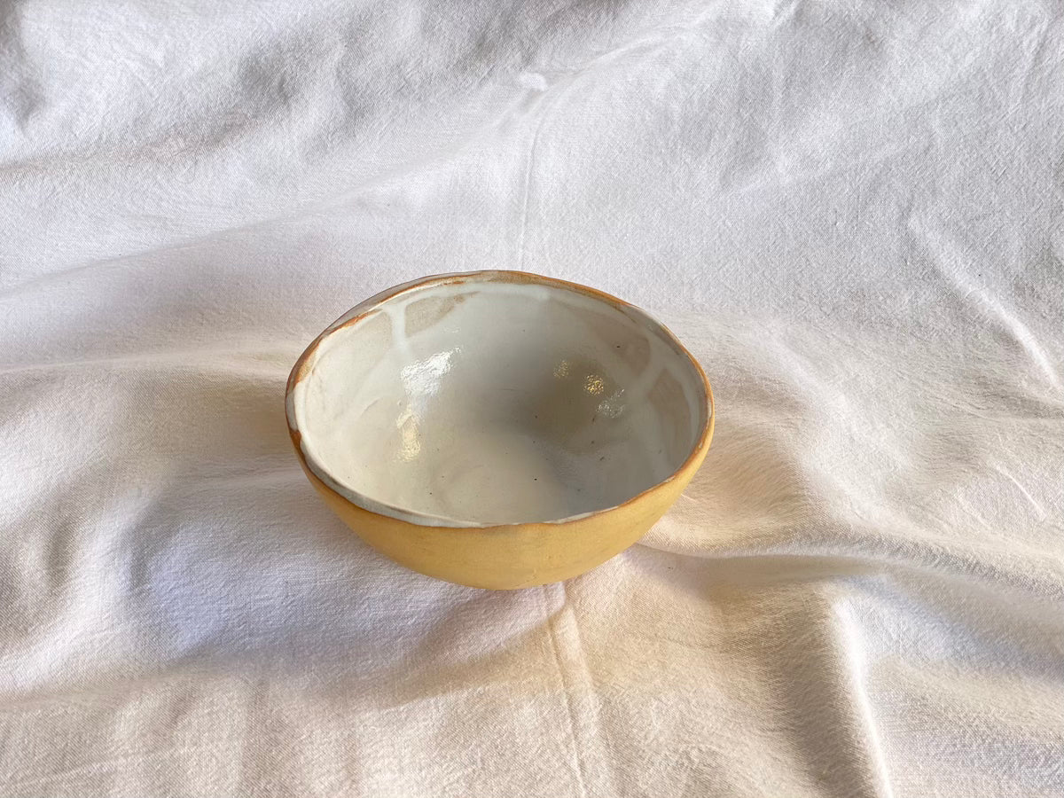 Bol - ⌀14*5 cm - Grès Roux - Blanc Gloss