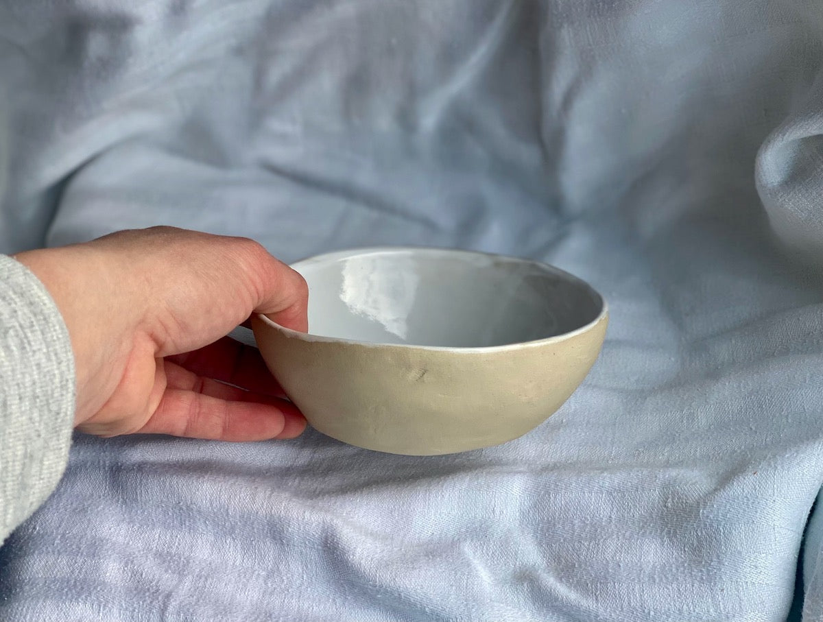 Breakfast Bowl - ⌀14*5 cm - Soft Clay - Gloss White