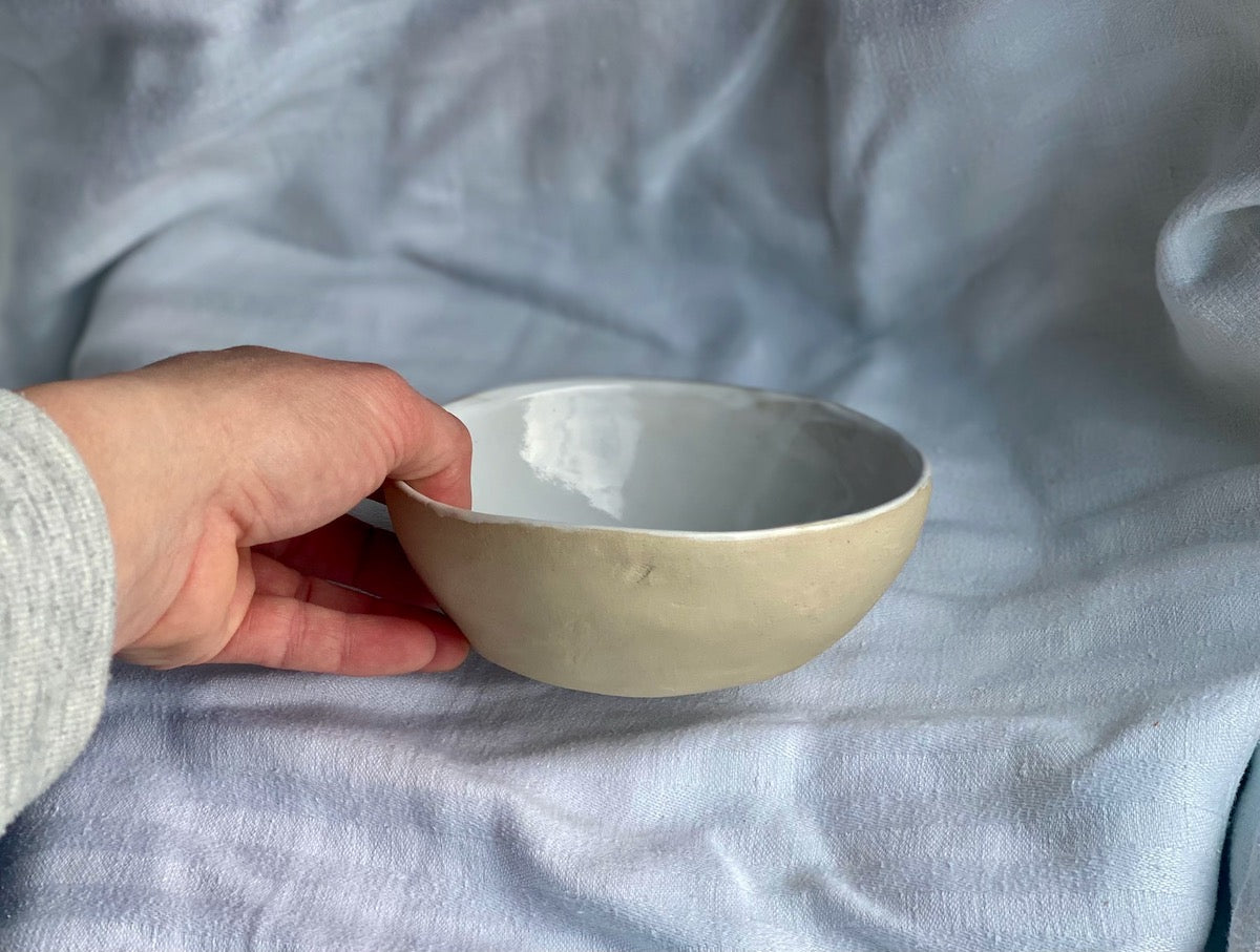 Bol - ⌀14*5 cm - Grès Doux - Blanc Gloss