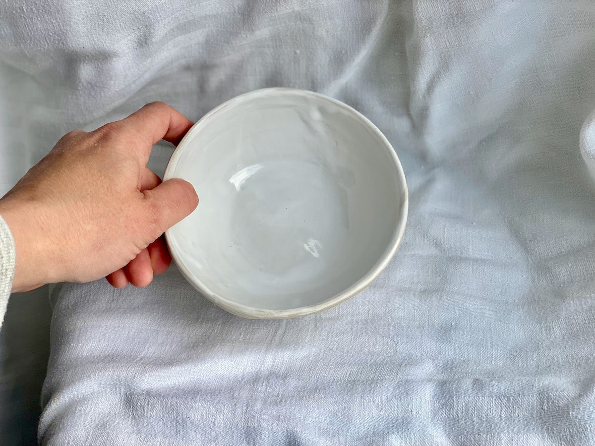 Bol - ⌀14*5 cm - Grès Doux - Blanc Gloss