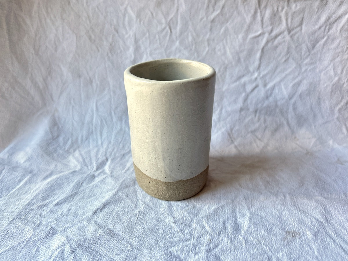 Gobelet / Tasse- Grès Gris - Blanc Satin