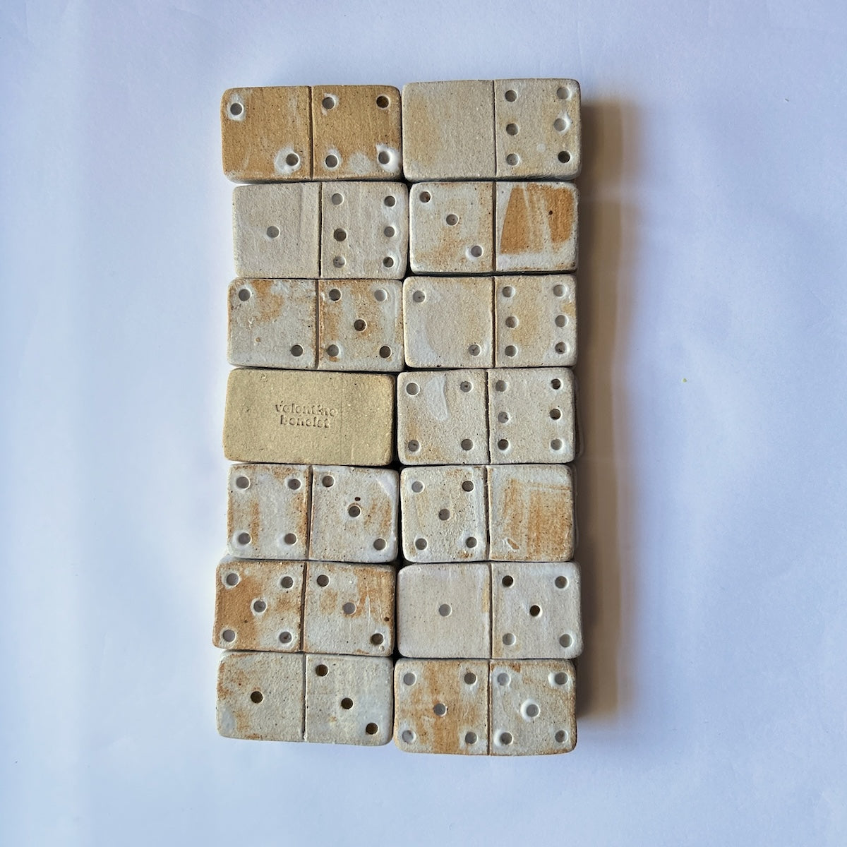 Jeu Dominos - Grès + Plateau en chêne