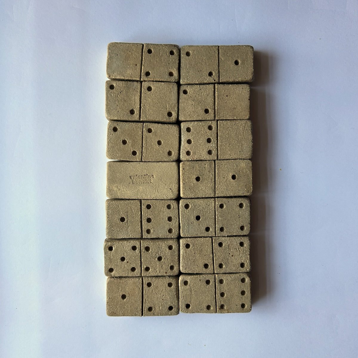 Jeu Dominos - Grès + Plateau en chêne