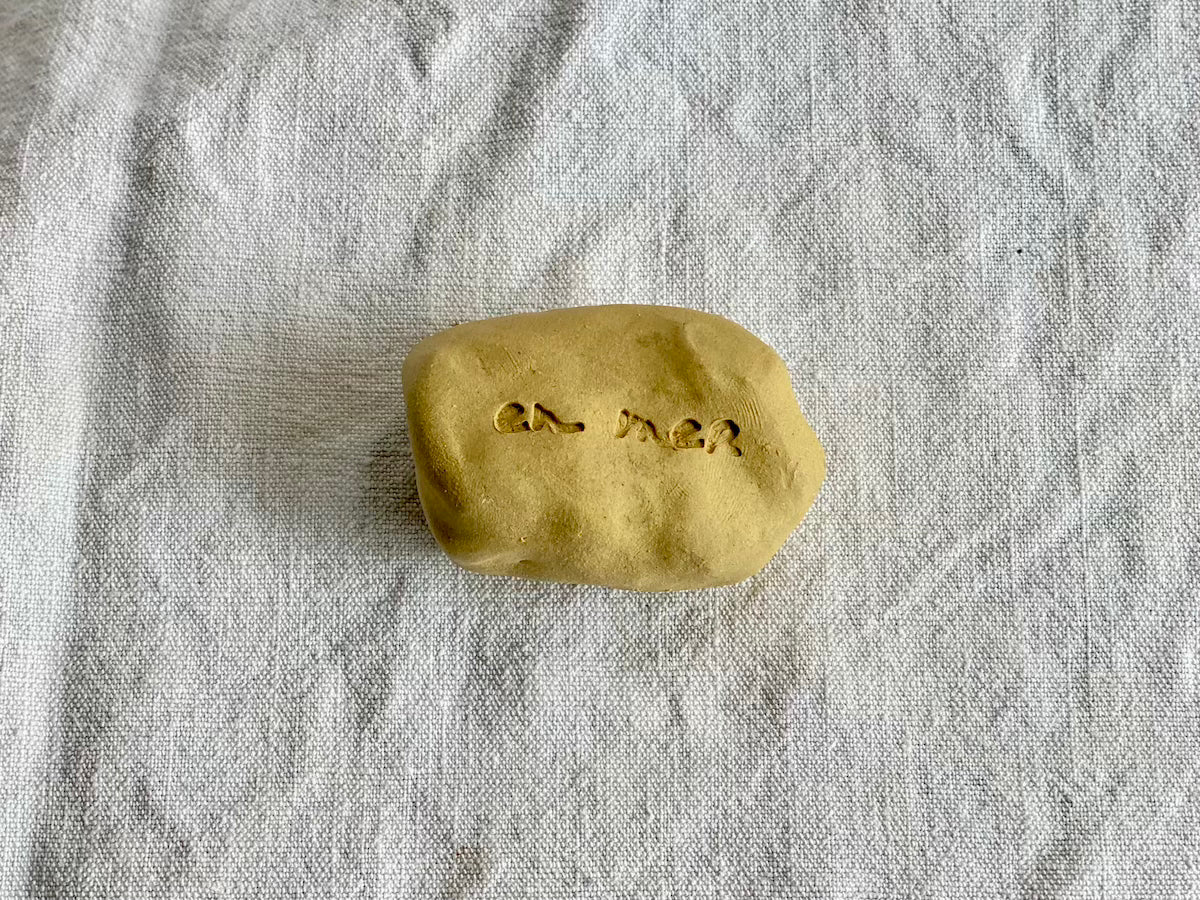 Galet à message - Grès Doux - En Mer - Manuscrit