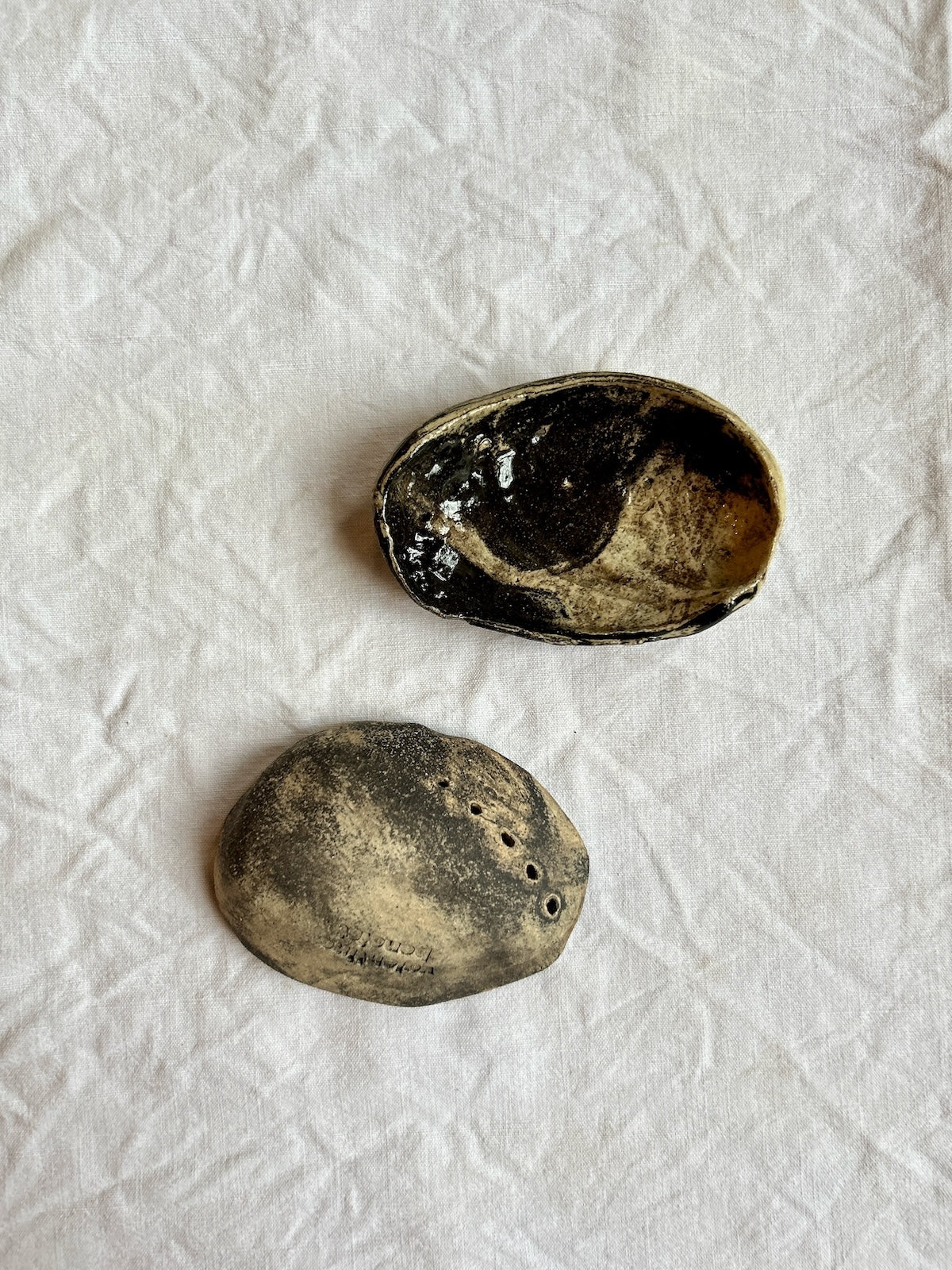 Ormeau - Grès Nerikomi Noir & Blanc