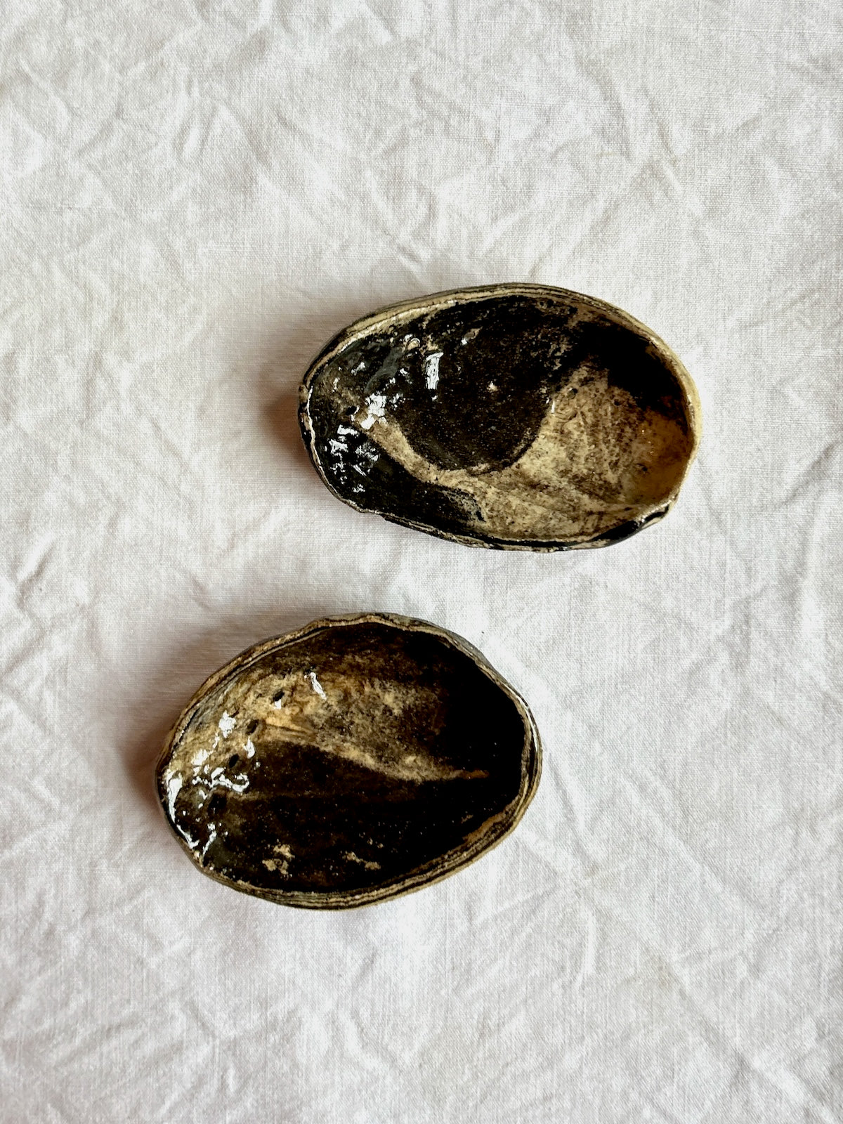 Ormeau - Grès Nerikomi Noir & Blanc