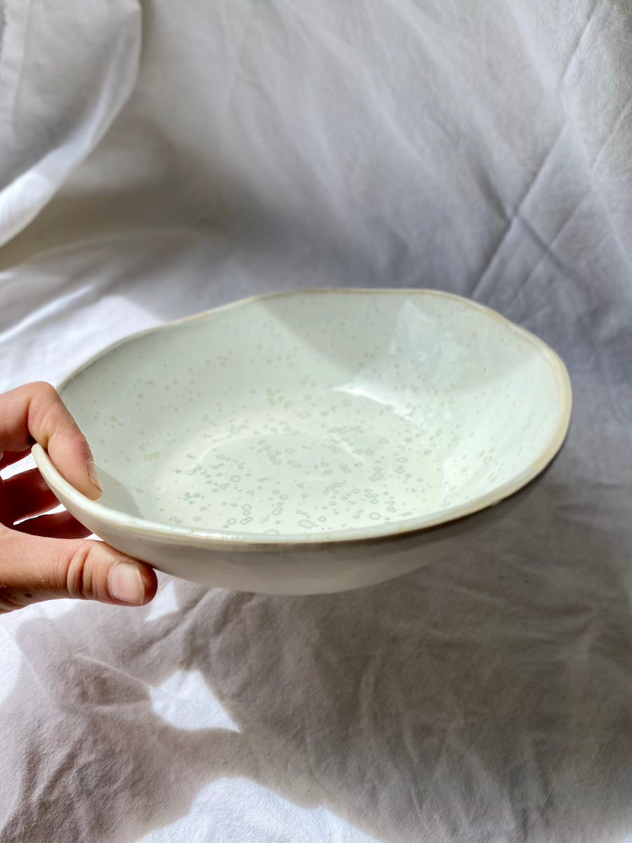 Assiette creuse - ⌀20 cm - Grès Doux - Blanc Lunaire