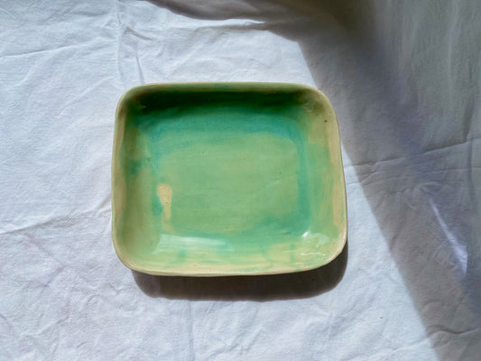 Plat Rectangulaire - 25 cm - Grès Doux - Vert Céladon