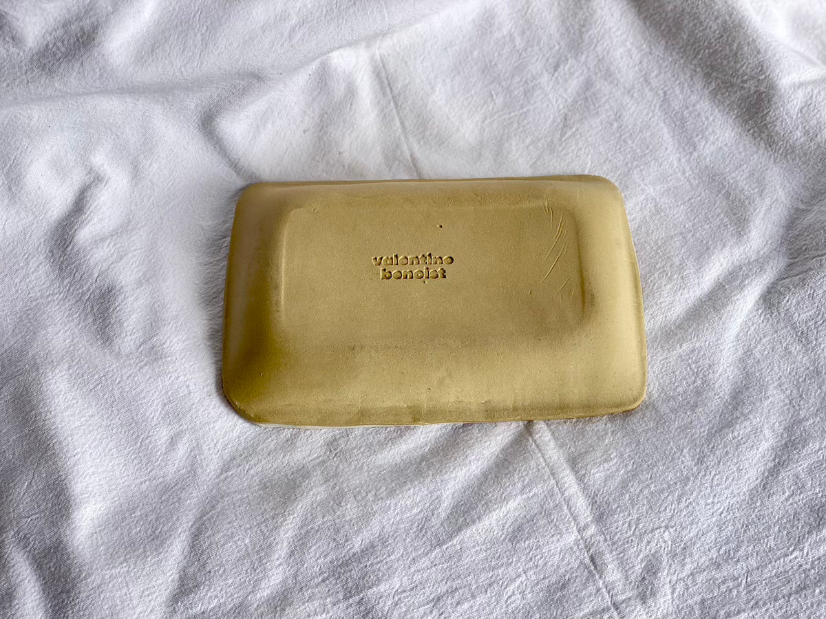 Plat Rectangulaire - 19*12 cm - Grès Doux - Blanc Gloss
