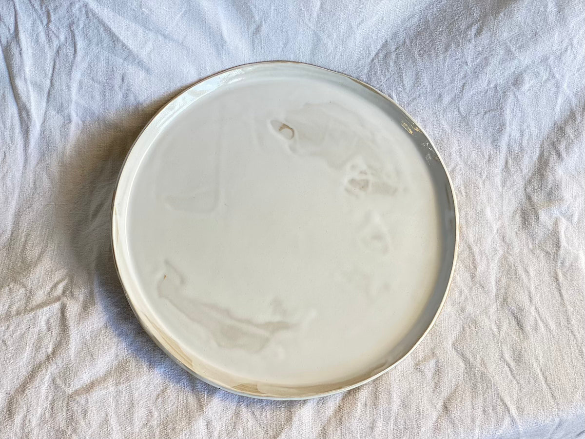 Plat Tarte - ⌀ 30 cm - Grès Doux - Blanc Gloss