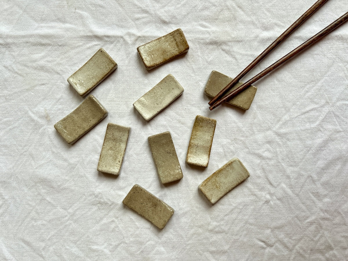 Porte-couteaux / Porte-baguettes - Grès Gris – Blanc Mat & Transparent