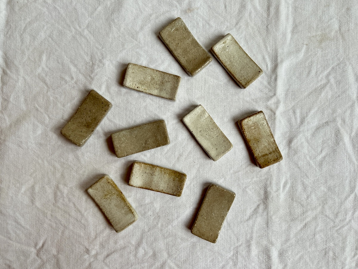 Porte-couteaux / Porte-baguettes - Grès Gris – Blanc Mat & Transparent