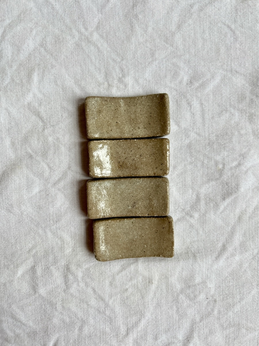 Porte-couteaux / Porte-baguettes - Grès Gris – Blanc Mat & Transparent