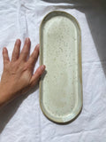 Plateau - 33,5 cm - Grès Doux - Blanc Lunaire