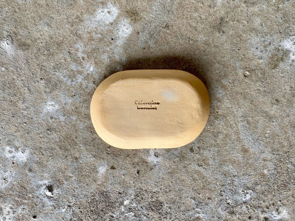 Porte-savon - Ovale - Grès Roux - Blanc Gloss
