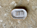 Porte-savon - Ovale - Grès Roux - Blanc Gloss