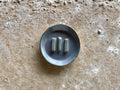 Porte-savon - Rond - Grès Roux - ⌀11 cm - Bleu Gris