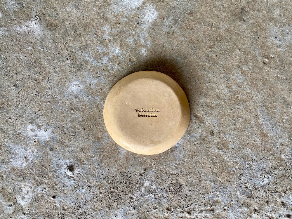 Porte-savon - Rond - Grès Roux - ⌀11 cm - Blanc Lunaire