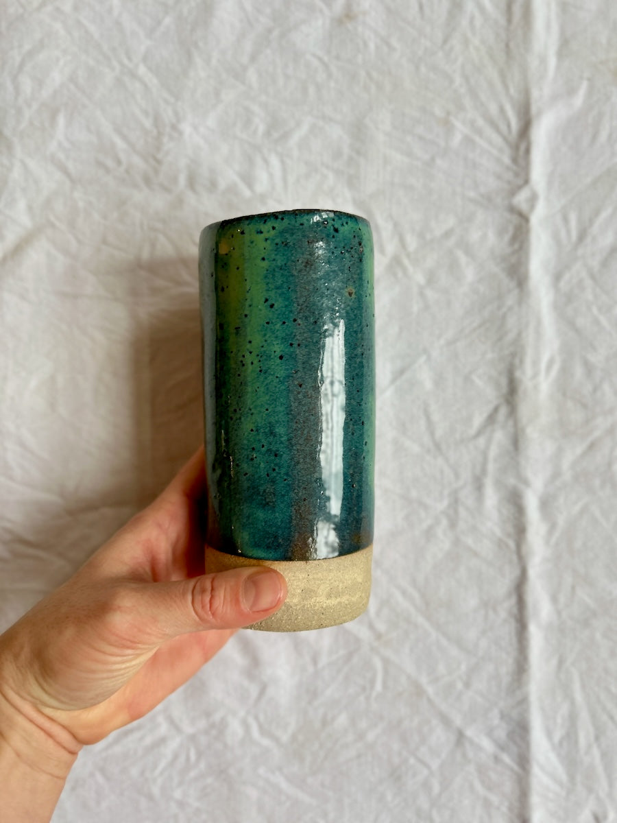 Vase - 15.50*6.50 cm - Grès - Vert Lunaire Foncé