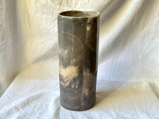 Vase - 20 cm - Grès Nerikomi - Blanc & Noir