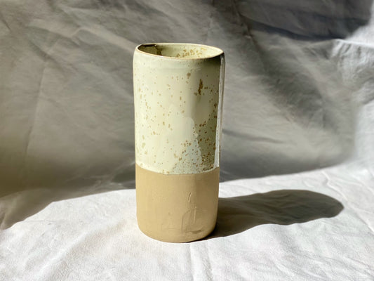 Vase - 20 cm - Grès Doux - Blanc Lunaire